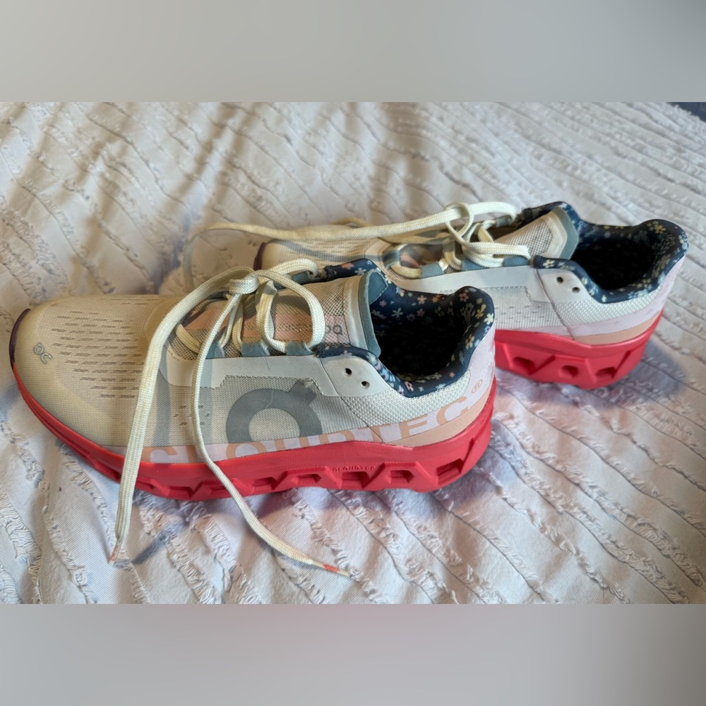 On Running Cloudnova Sail White with Coral Pink Soles Sneakers - Picture 6 of 9
